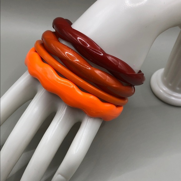 Bundle 10 vintage acrylic skinny slim bangle bracelets stack layer geometric + - Picture 14 of 15